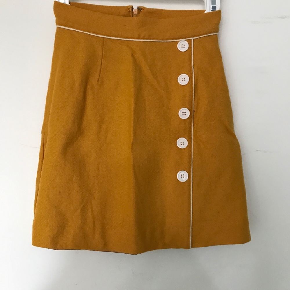 ModCloth Own the Era Mustard Mini Skirt